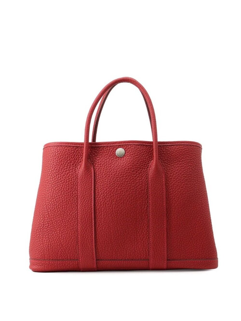 Hermes Tote Bag Garden Party TPM Rouge Piment Silver Negonda